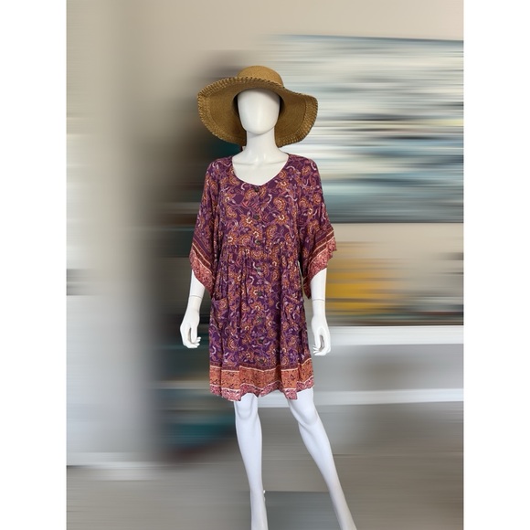 Olivaceous Dresses & Skirts - Cutest boho purple and rust oversized dress S M L